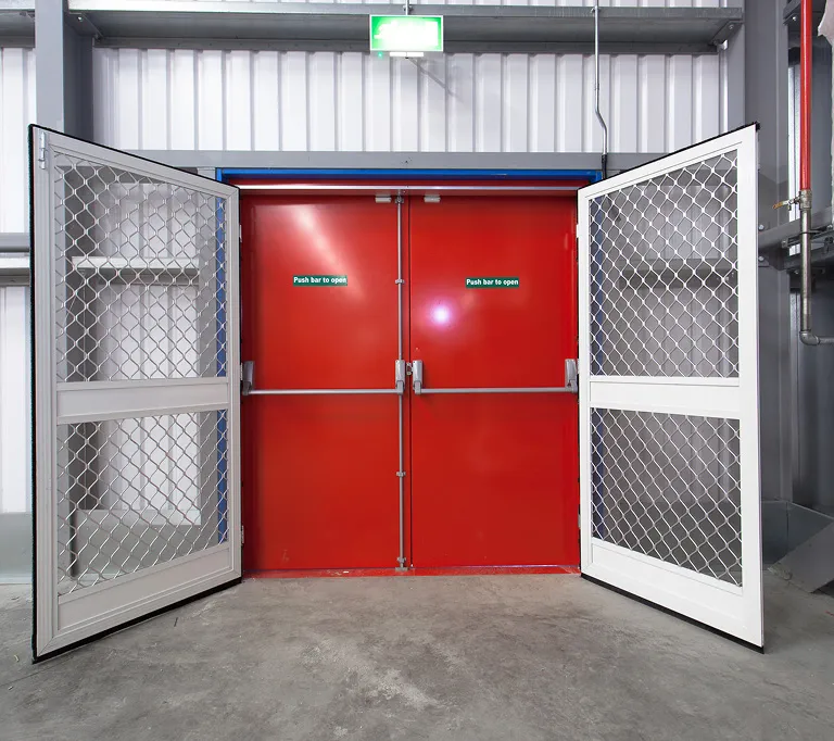 Fly screens fitted to a doorway